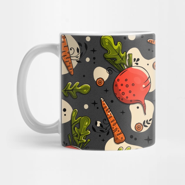 Carrots and Beetroot on Gray Background by Simplulina